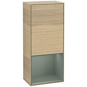 Villeroy et Boch Finion armoire côté F550GMPC 41.8x93.6x27cm, droit, étagère ci - dessous mat olive, Oak Veneer