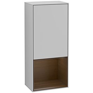 Villeroy und Boch Finion Seitenschrank F550GNGJ 41,8x93,6x27cm, rechts, Regal unten Walnut veneer, Light grey matt