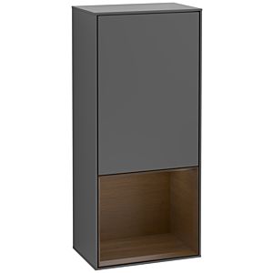 Villeroy et Boch Finion armoire latérale F550GNGK 41.8x93.6x27cm, droite, étagère sous placage noyer, anthracite mat
