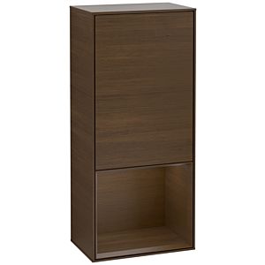 Villeroy und Boch Finion Seitenschrank F550GNGN 41,8x93,6x27cm, rechts, Regal unten Walnut veneer, Walnut veneer