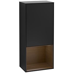 Villeroy and Boch Finion side cabinet F550GNPD 41.8x93.6x27cm, right, shelf below Walnut veneer, black matt lacquer