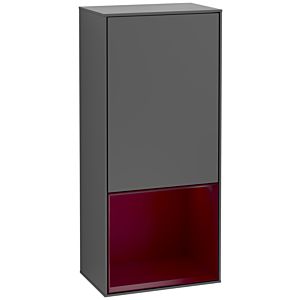 Villeroy und Boch Finion Seitenschrank F550HBGK 41,8x93,6x27cm, rechts, Regal unten Peony Matt, Anthracite matt