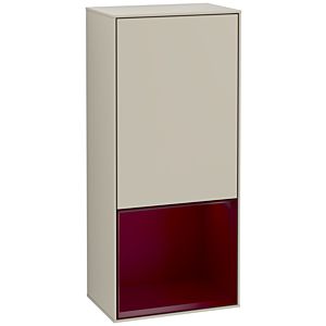Villeroy und Boch Finion Seitenschrank F550HBHH 41,8x93,6x27cm, rechts, Regal unten Peony Matt, Sand Matt Lacquer