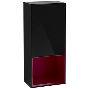 Villeroy und Boch Finion Seitenschrank F550HBPH 41,8x93,6x27cm, rechts, Regal unten Peony Matt, Glossy Black Lacquer