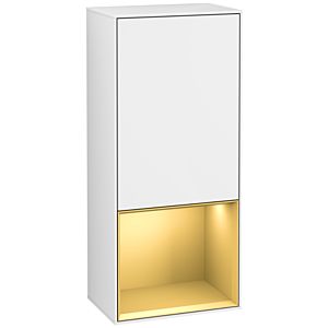 Villeroy and Boch Finion side cabinet F550HFGF 41.8x93.6x27cm, right, shelf below gold matt, glossy white lacquer