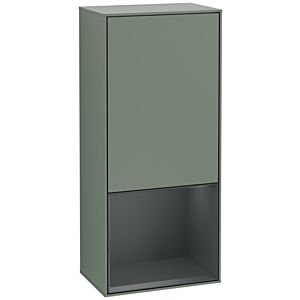 Villeroy und Boch Finion Seitenschrank F550HGGM 41,8x93,6x27cm, rechts, Regal unten Midnight Blue Matt, Olive Matt Lacquer