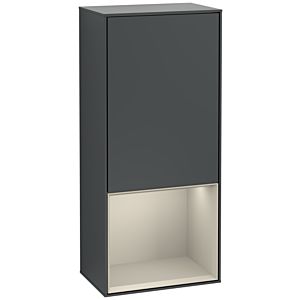 Villeroy und Boch Finion Seitenschrank F550HHHG 41,8x93,6x27cm, rechts, Regal unten Sand Matt, Midnight Blue Matt Lacquer