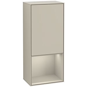 Villeroy und Boch Finion Seitenschrank F550HHHH 41,8x93,6x27cm, rechts, Regal unten Sand Matt, Sand Matt Lacquer