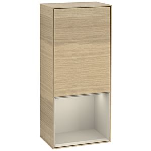 Villeroy und Boch Finion Seitenschrank F550HHPC 41,8x93,6x27cm, rechts, Regal unten Sand Matt, Oak Veneer