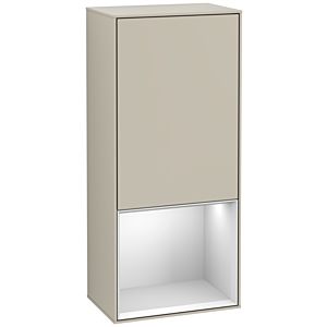 Villeroy und Boch Finion Seitenschrank F550MTHH 41,8x93,6x27cm, rechts, Regal unten White Matt, Sand Matt Lacquer