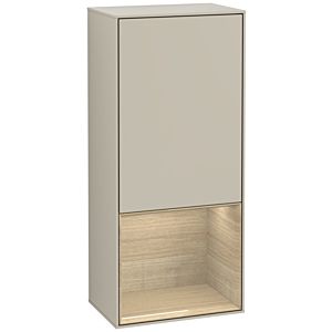 Villeroy und Boch Finion Seitenschrank F550PCHH 41,8x93,6x27cm, rechts, Regal unten Oak Veneer, Sand Matt Lacquer