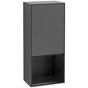Villeroy und Boch Finion Seitenschrank F550PDGK 41,8x93,6x27cm, rechts, Regal unten Black matt, Anthracite matt