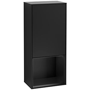 Villeroy und Boch Finion Seitenschrank F550PDPD 41,8x93,6x27cm, rechts, Regal unten Black matt, Black matt lacquer
