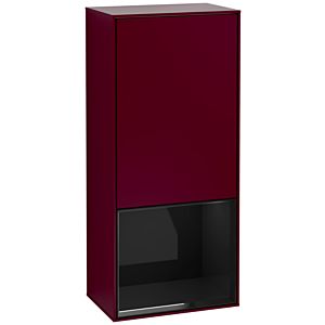 Villeroy und Boch Finion Seitenschrank F550PHHB 41,8x93,6x27cm, rechts, Regal unten Glossy Black, Peony Matt
