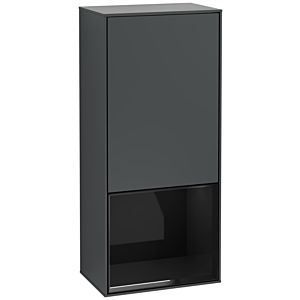 Villeroy und Boch Finion Seitenschrank F550PHHG 41,8x93,6x27cm, rechts, Regal unten Glossy Black, Midnight Blue Matt Lacquer