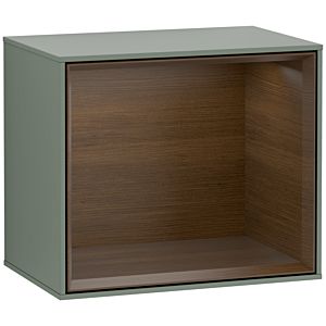 Villeroy und Boch Finion Regalmodul F580GNGM 41,8x35,6x27cm, Regal Walnut Veneer, Olive Matt Lacquer