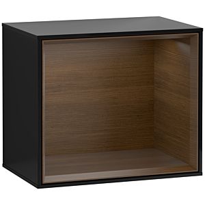 Villeroy und Boch Finion Regalmodul F580GNPH 41,8x35,6x27cm, Regal Walnut Veneer, Glossy Black Lacquer