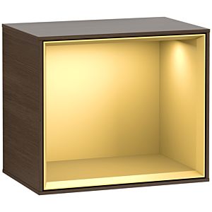 Villeroy und Boch Finion Regalmodul F580HFGN 41,8x35,6x27cm, Regal Gold Matt, Walnut veneer