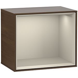 Villeroy und Boch Finion Regalmodul F580HHGN 41,8x35,6x27cm, Regal Sand Matt, Walnut veneer