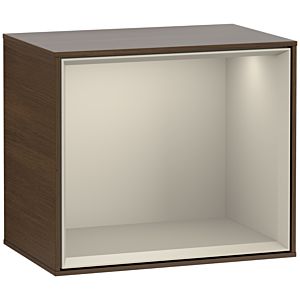 Villeroy und Boch Finion Regalmodul F590HHGN 41,8x35,6x27cm, Ladestation, Regal Sand Matt, Walnut veneer