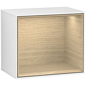 Villeroy und Boch Finion Regalmodul F590PCGF 41,8x35,6x27cm, Ladestation, Regal Oak Veneer, Glossy white lacquer