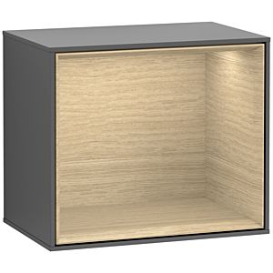 Villeroy und Boch Finion Regalmodul F590PCGK 41,8x35,6x27cm, Ladestation, Regal Oak Veneer, Anthracite matt