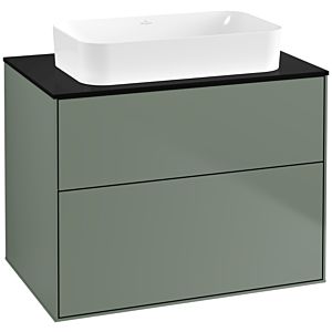Villeroy et Boch Finion Villeroy et Boch F63200GM 80x60,3x50,1mm, verre noir mat, Olive Matt Lacquer