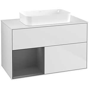 Villeroy and Boch Finion Villeroy and Boch Finion F651GKMT 100x60.3x50.1cm, shelf left anthracite matt, white matt lacquer