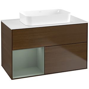 Villeroy and Boch Finion Villeroy and Boch Finion F651GMGN 100x60.3x50.1cm, shelf on the left Olive Matt Lacquer , Olive Matt Lacquer veneer