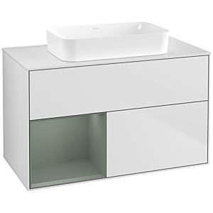 Villeroy and Boch Finion Villeroy and Boch Finion F651GMMT 100x60.3x50.1cm, shelf on the left Olive Matt Lacquer , white matt lacquer