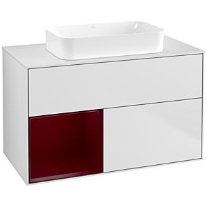 Villeroy and Boch Finion Villeroy and Boch Finion F651HBMT 100x60.3x50.1cm, shelf on the left Peony , white matt lacquer