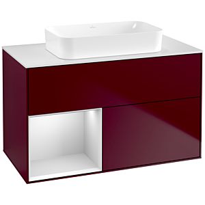 Villeroy and Boch Finion Villeroy and Boch Finion F651MTHB 100x60.3x50.1cm, shelf left white matt lacquer, Peony Matt