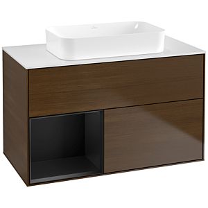 Villeroy and Boch Finion Villeroy and Boch Finion F651PDGN 100x60.3x50.1cm, shelf on the left black matt lacquer, walnut veneer