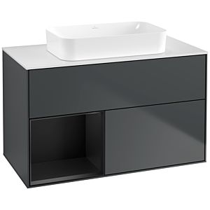Villeroy and Boch Finion Villeroy and Boch Finion F651PDHG 100x60.3x50.1cm, shelf left black matt lacquer, Midnight Blue Matt Lacquer