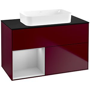 Villeroy und Boch Finion Waschtischunterschrank F652GJHB 100x60,3x50,1cm, Regal links Light grey matt, Peony Matt