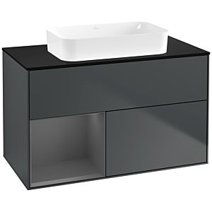 Villeroy and Boch Finion Villeroy and Boch Finion F652GKHG 100x60.3x50.1cm, shelf left anthracite matt, Midnight Blue Matt Lacquer