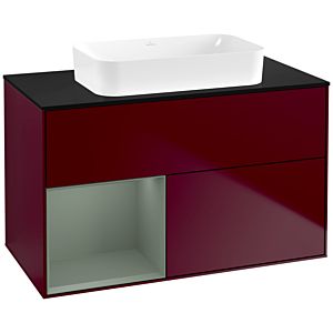 Villeroy and Boch Finion Villeroy and Boch Finion F652GMHB 100x60.3x50.1cm, shelf on the left Olive Matt Lacquer , Peony Matt