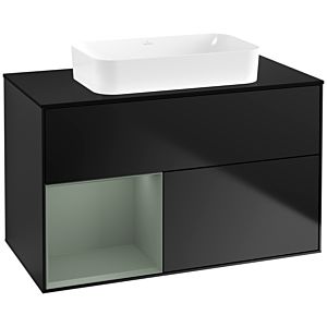Villeroy and Boch Finion Villeroy and Boch Finion F652GMPD 100x60.3x50.1cm, shelf on the left Olive Matt Lacquer , black matt lacquer