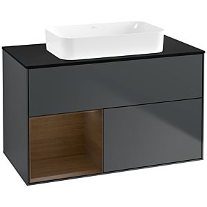 Villeroy and Boch Finion Villeroy and Boch Finion F652GNHG 100x60.3x50.1cm, shelf left Walnut veneer, Midnight Blue Matt Lacquer