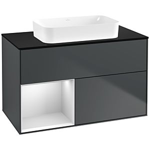 Villeroy and Boch Finion Villeroy and Boch Finion F652MTHG 100x60.3x50.1cm, shelf left white matt lacquer, Midnight Blue Matt Lacquer
