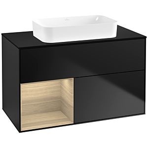 Villeroy and Boch Finion Villeroy and Boch Finion F652PCPD 100x60.3x50.1cm, shelf on the left Oak Veneer , black matt lacquer