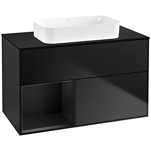 Villeroy and Boch Finion Villeroy and Boch Finion F652PDPD 100x60.3x50.1cm, shelf on the left black matt lacquer, black matt lacquer