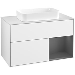 Villeroy and Boch Finion Villeroy and Boch Finion F661GKGF 100x60.3x50.1cm, shelf right anthracite matt, glossy white lacquer