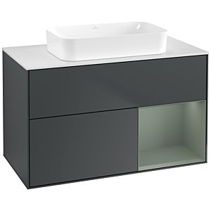Villeroy and Boch Finion Villeroy and Boch Finion F661GMHG 100x60.3x50.1cm, shelf on the right Olive Matt Lacquer , Midnight Blue Matt Lacquer