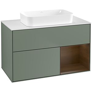 Villeroy and Boch Finion Villeroy and Boch Finion F661GNGM 100x60.3x50.1cm, shelf right Walnut veneer, Olive Matt Lacquer