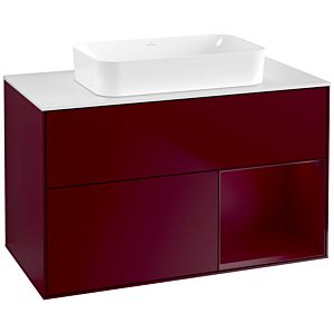 Villeroy und Boch Finion Waschtischunterschrank F661HBHB 100x60,3x50,1cm, Regal rechts Peony, Peony Matt