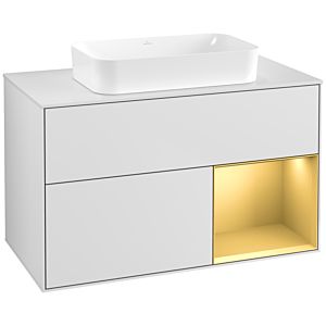 Villeroy and Boch Finion Villeroy and Boch Finion F661HFMT 100x60.3x50.1cm, shelf right gold matt, white matt lacquer