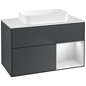 Villeroy and Boch Finion Villeroy and Boch Finion F661MTHG 100x60.3x50.1cm, shelf on the right white matt lacquer, Midnight Blue Matt Lacquer