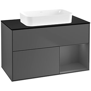 Villeroy et Boch Finion Villeroy et Boch F662GKGK 100x60.3x50.1cm, étagère à droite Anthracite mat, Anthracite mat