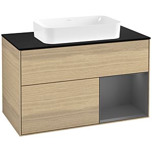 Villeroy and Boch Finion Villeroy and Boch Finion F662GKPC 100x60.3x50.1cm, shelf right anthracite matt, Oak Veneer